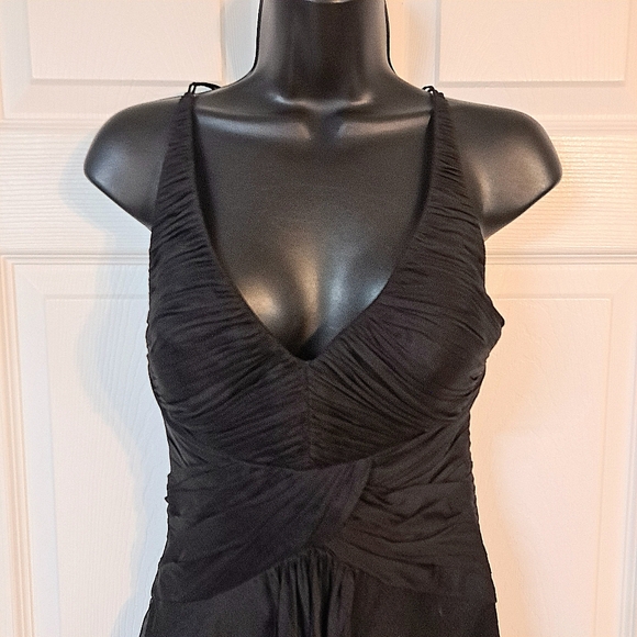 Aidan Mattox Niteline Black Silk Evening Dress - Picture 2 of 9
